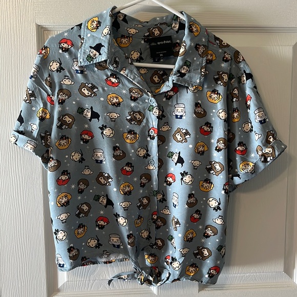 Harry Potter tie front shirt XL - Picture 1 of 4